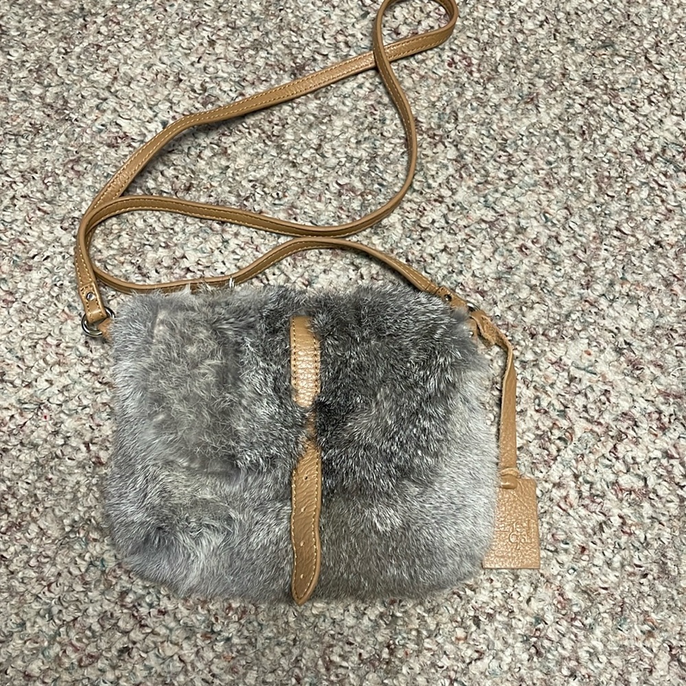 Diane Gail real fur crossbody purse